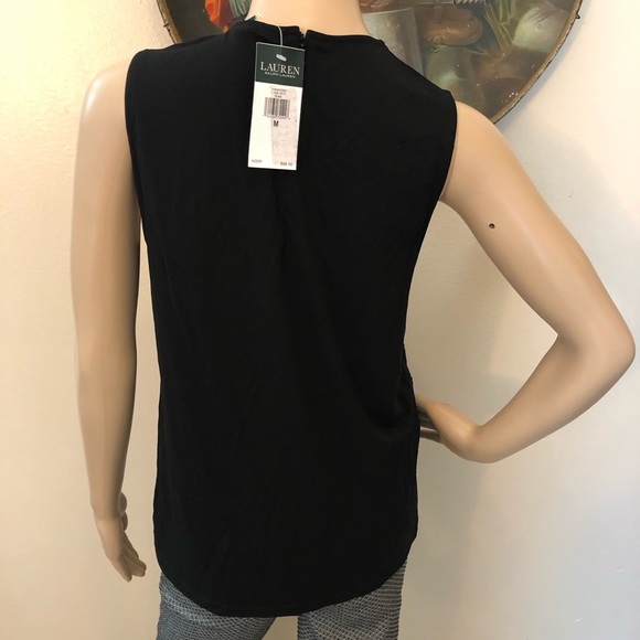 NEW Lauren Ralph Lauren Black Lace Sleeveless Top - Picture 6 of 11